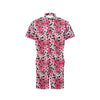 Flower Hawaiian Pink Red Hibiscus Print Men's Romper