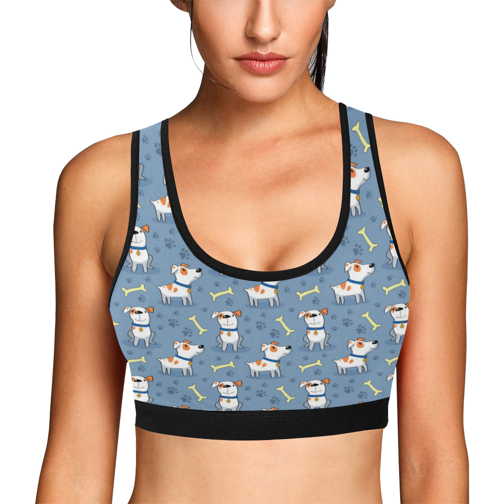 Bull Terriers Pattern Print Design 04 Sports Bra