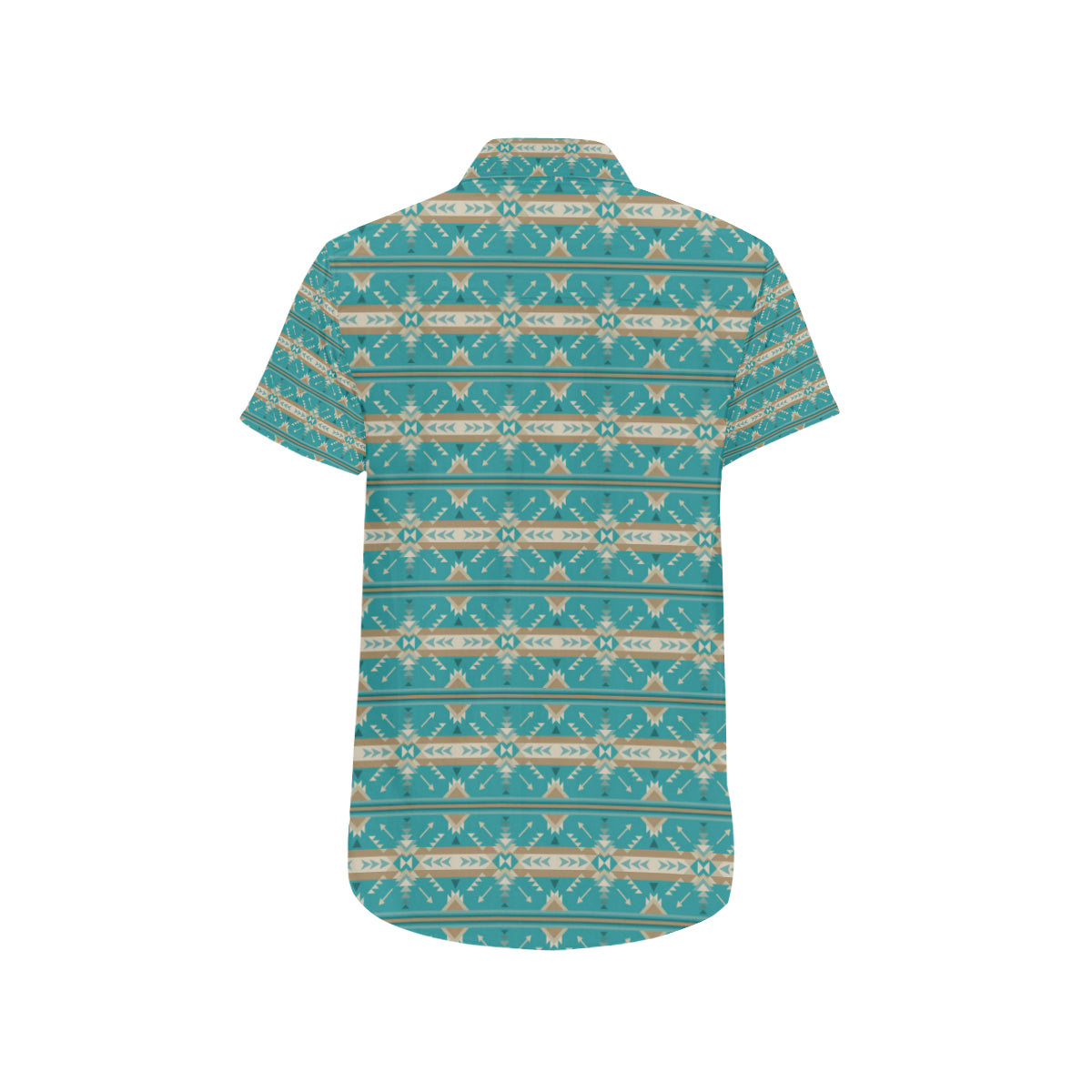 Southwest Native Design Themed Print Men's Short Sleeve Button Up Shirt