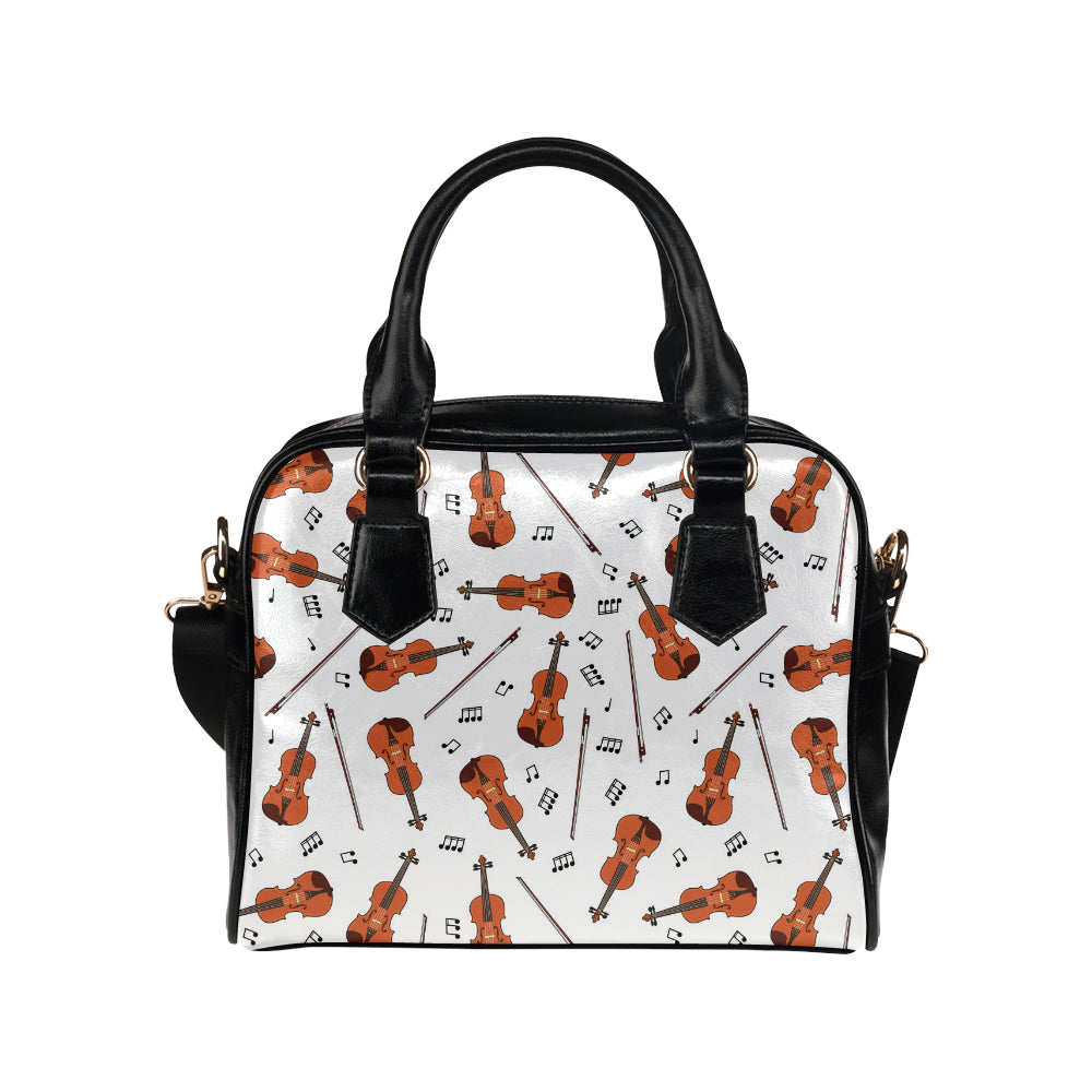 Violin Pattern Print Design 02 Shoulder Handbag