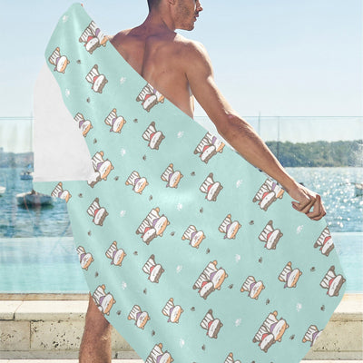 Shiba Inu Print Design LKS302 Beach Towel 32" x 71"