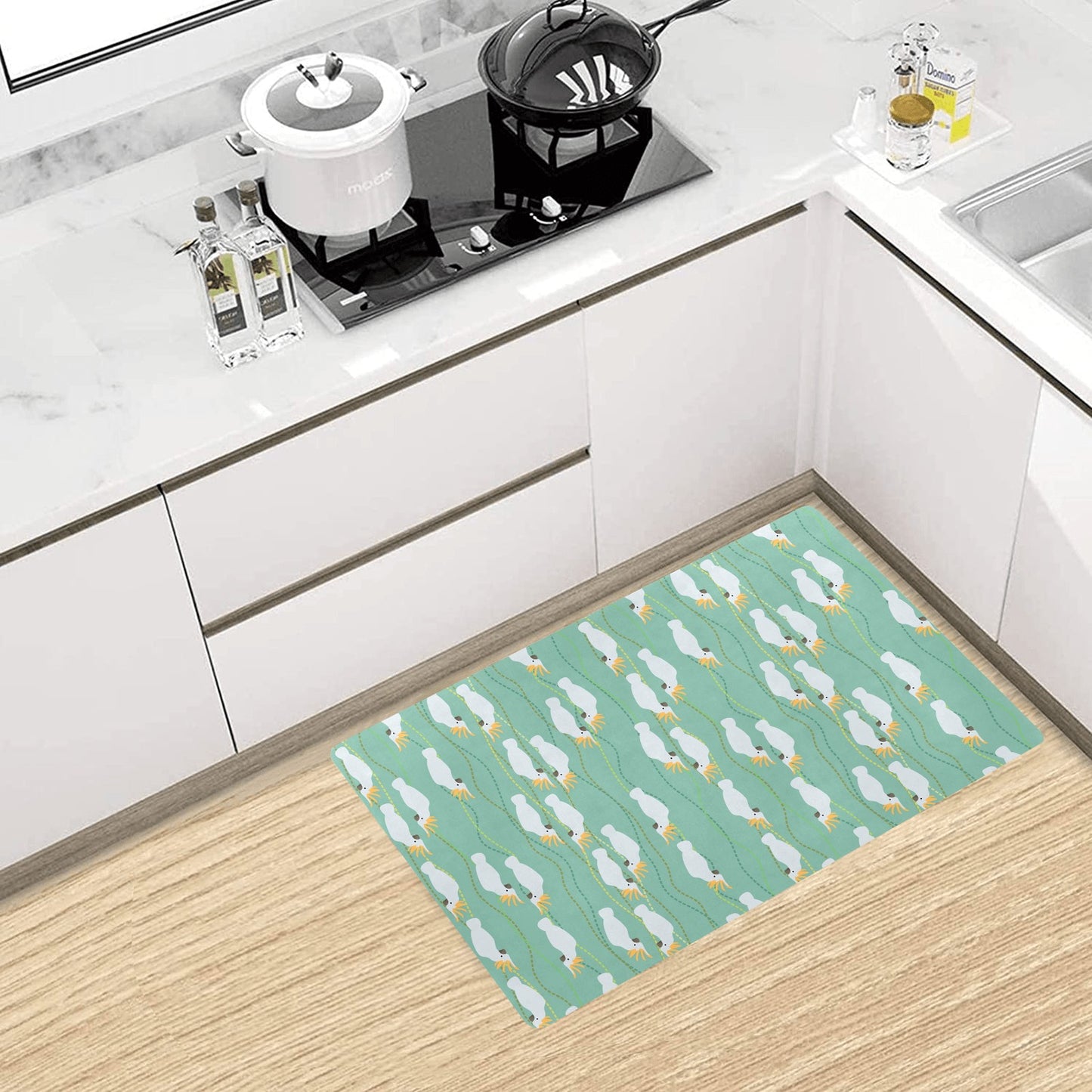 Cockatoo Pattern Print Design 01 Kitchen Mat