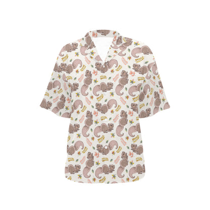 Squirrel Print Design LKS307 Women's Hawaiian Shirt