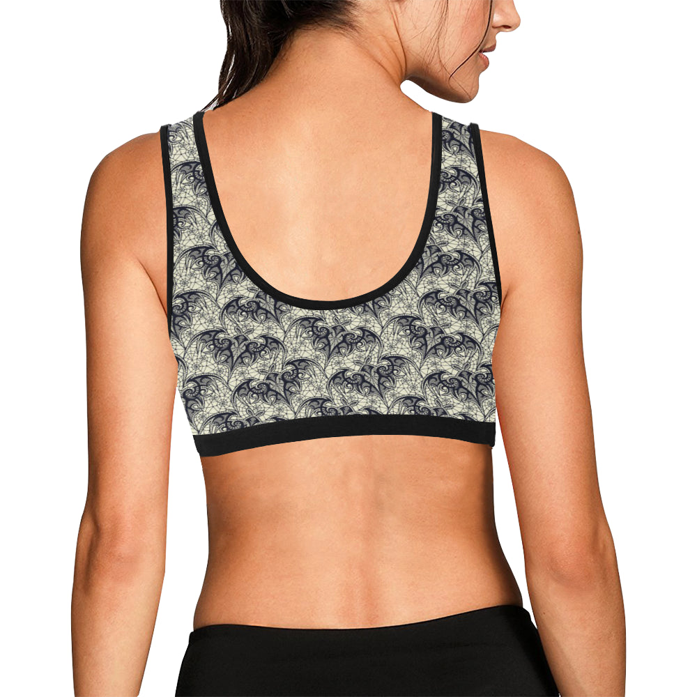 Bat Tribal Pattern Print Design 06 Sports Bra