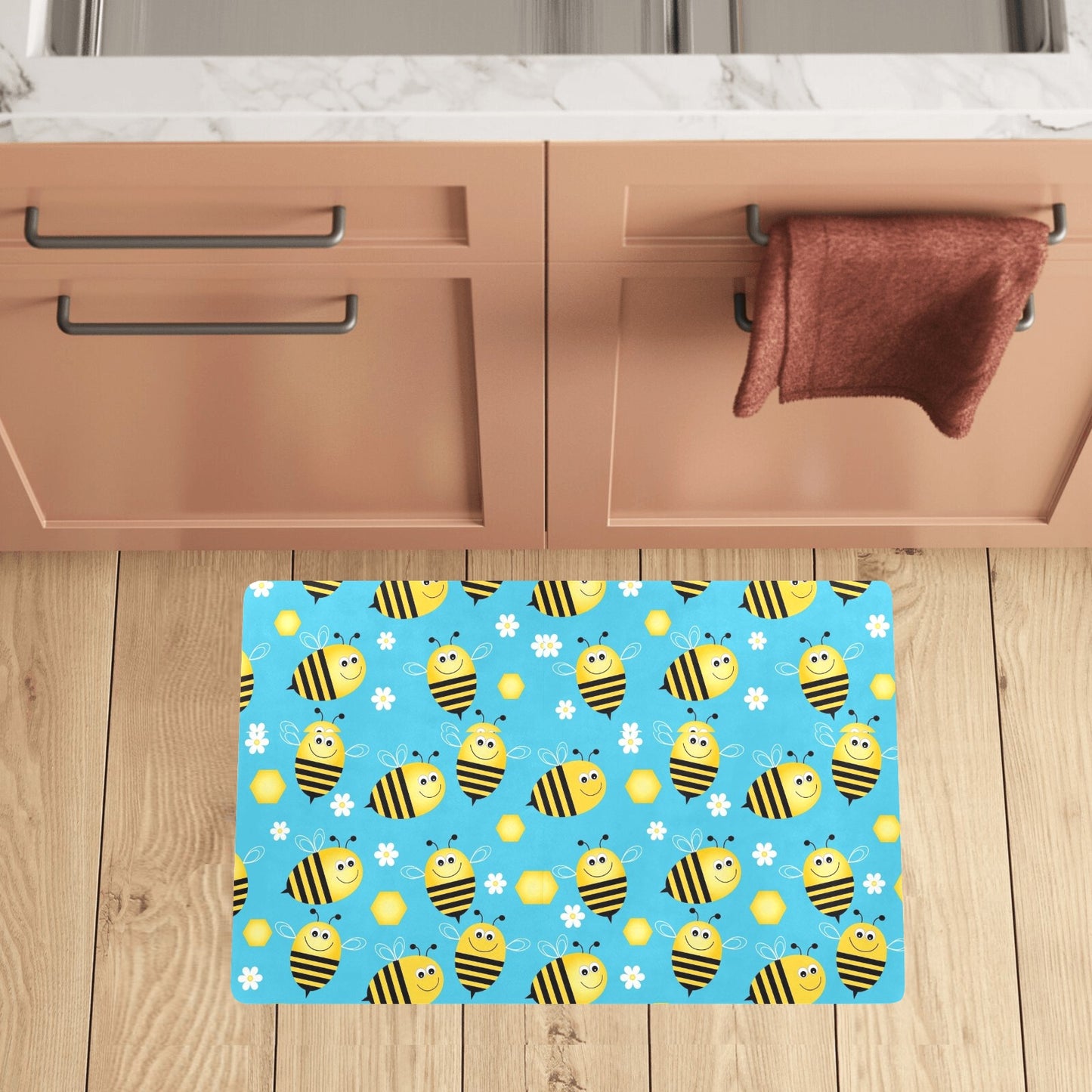 Bee Pattern Print Design BEE06 Kitchen Mat