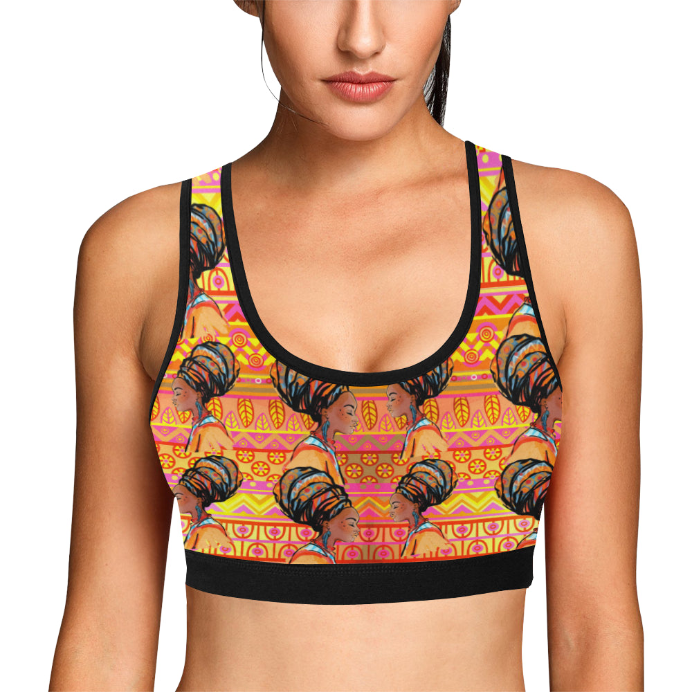 African Girl Aztec Sports Bra