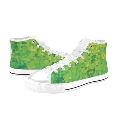Geometric Print Design LKS402 High Top Women's White Shoes