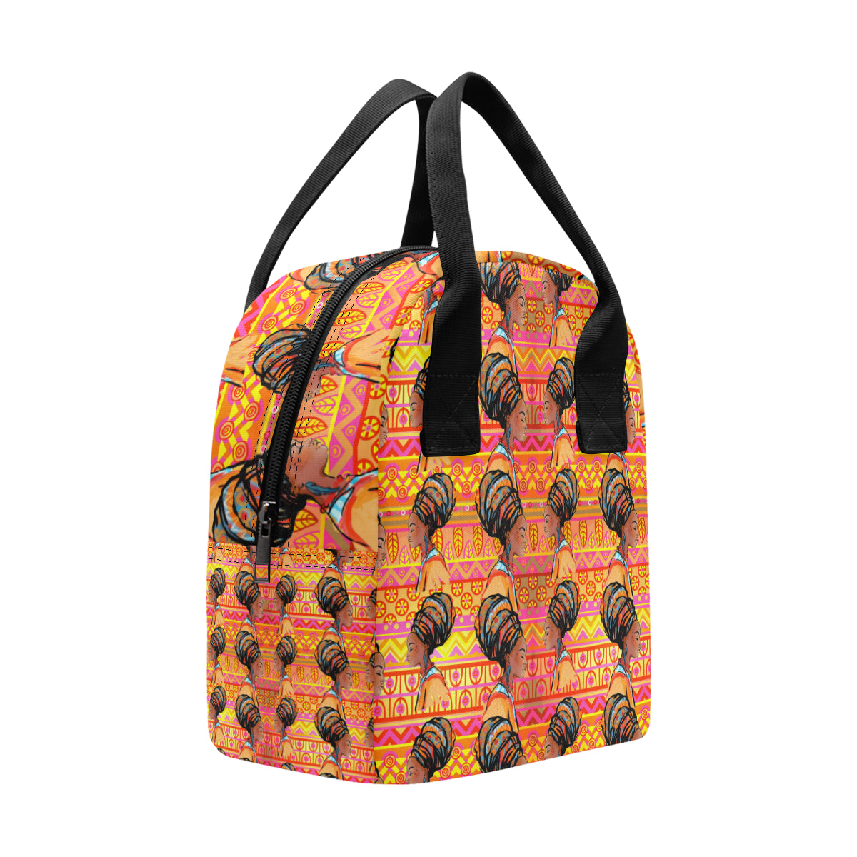 African Girl Aztec Insulated Lunch Bag