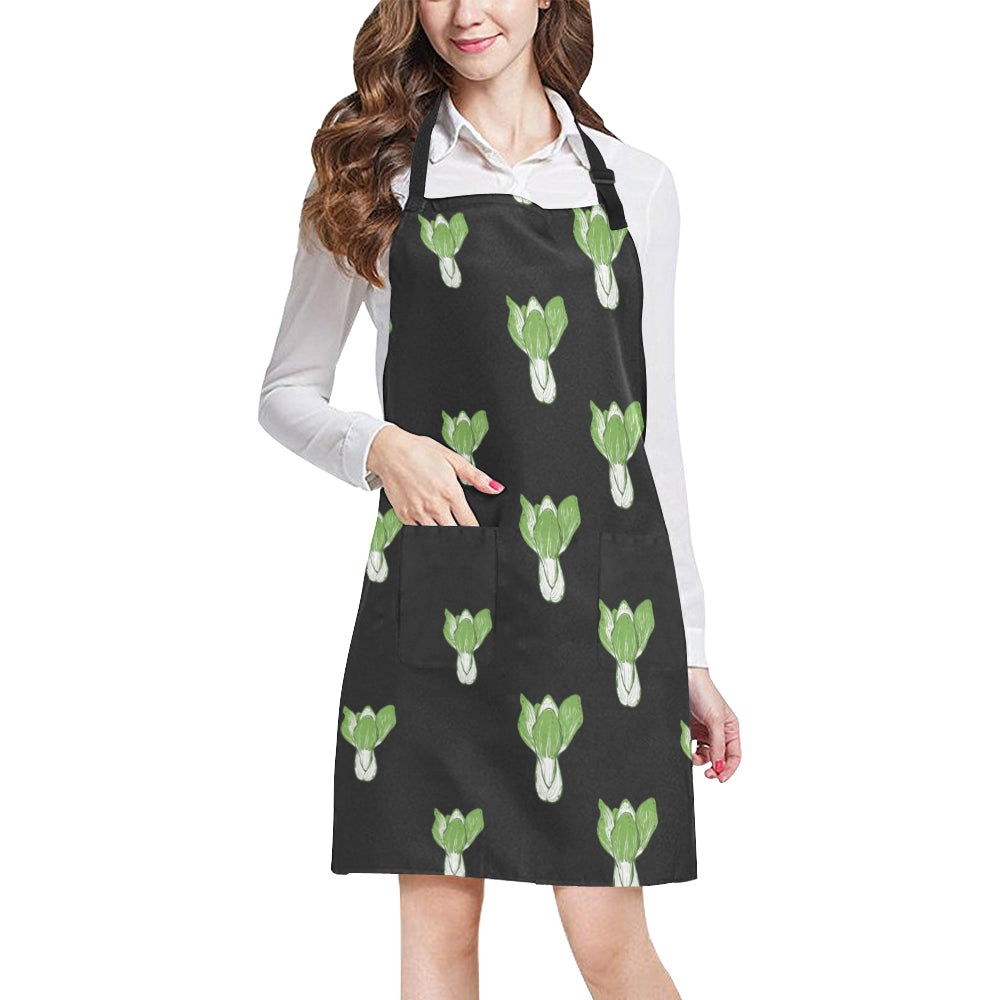 Kale Pattern Print Design 02 Apron with Pocket