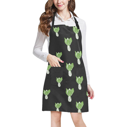 Kale Pattern Print Design 02 Apron with Pocket