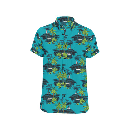 Pacific island Pattern Print Design A01 Men's Short Sleeve Button Up Shirt