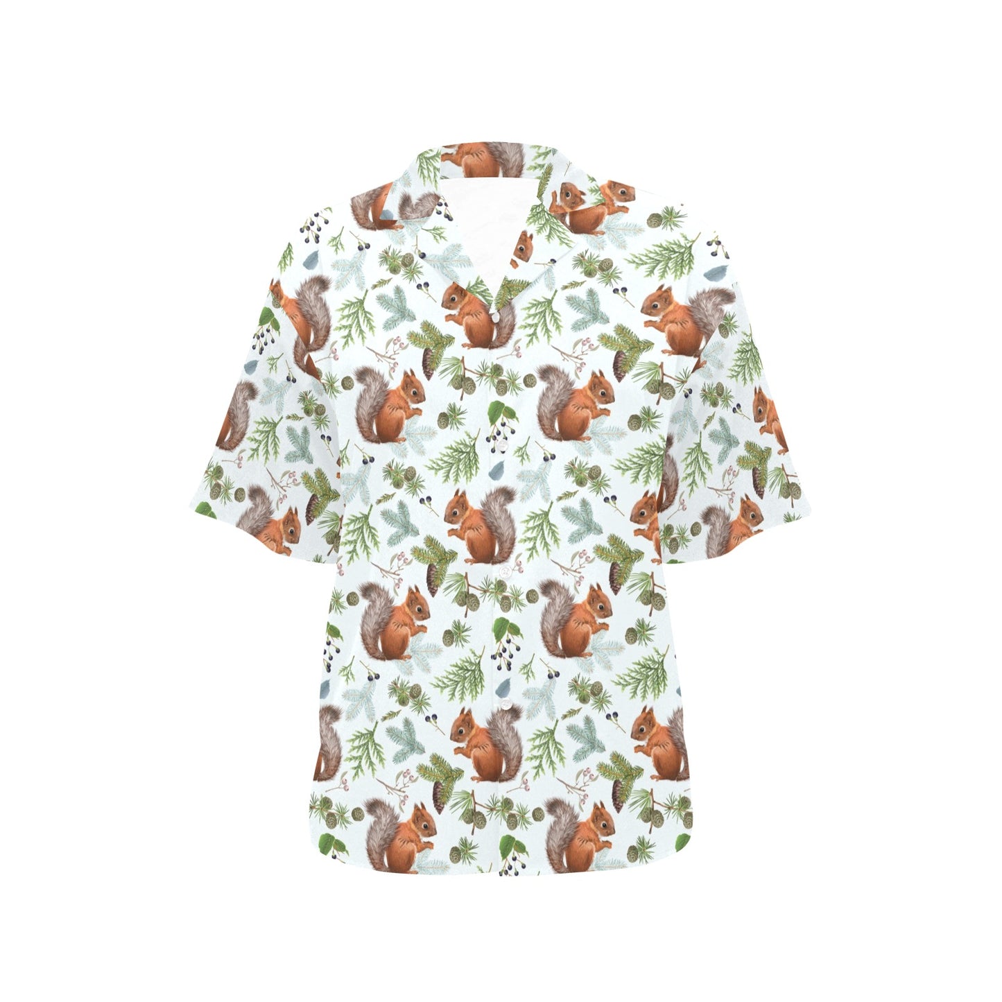 Squirrel Print Design LKS308 Women's Hawaiian Shirt