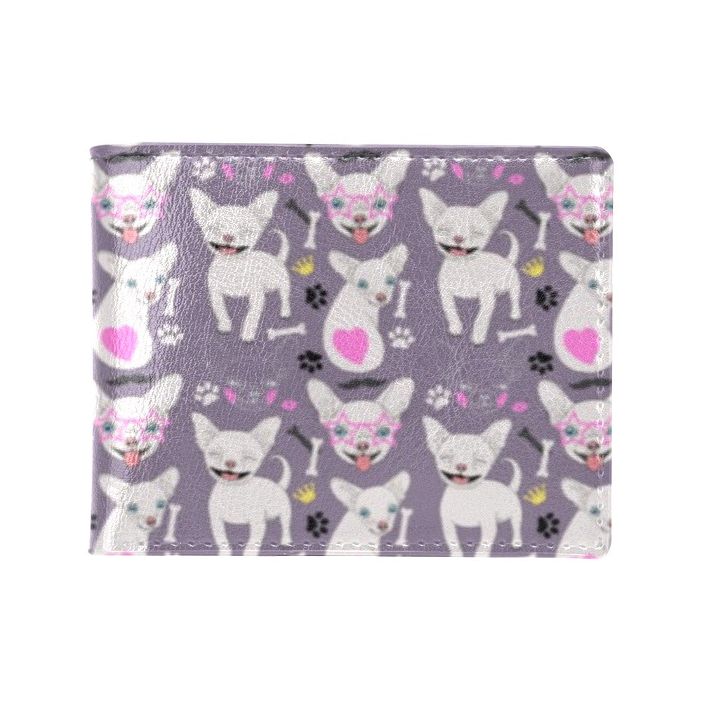 Chihuahua Happy Pattern Men's ID Card Wallet