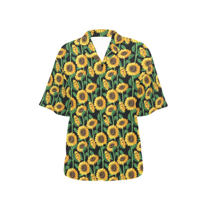 Sunflower Realistic Print Pattern Women's Hawaiian Shirt