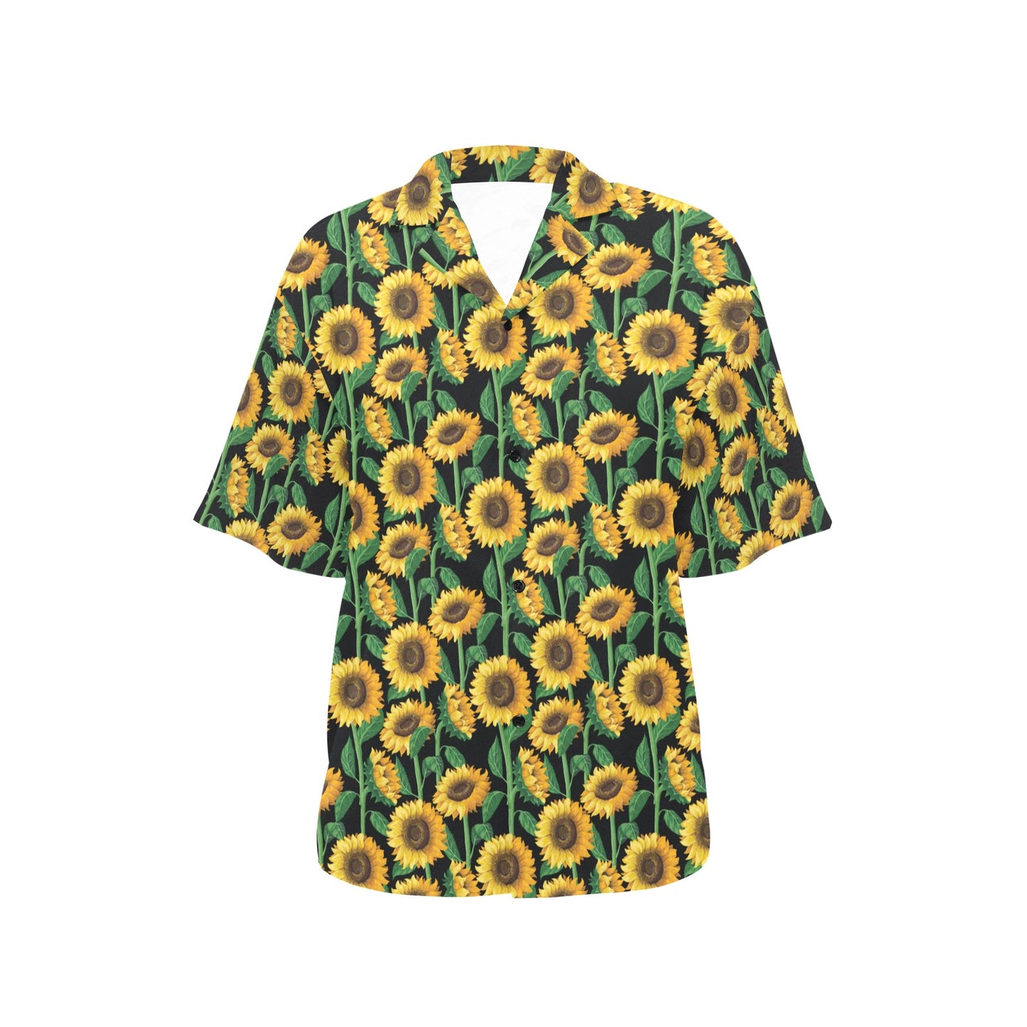 Sunflower Realistic Print Pattern Women's Hawaiian Shirt
