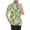 Pineapple Pattern Print Design PP03 Men's Short Sleeve Button Up Shirt