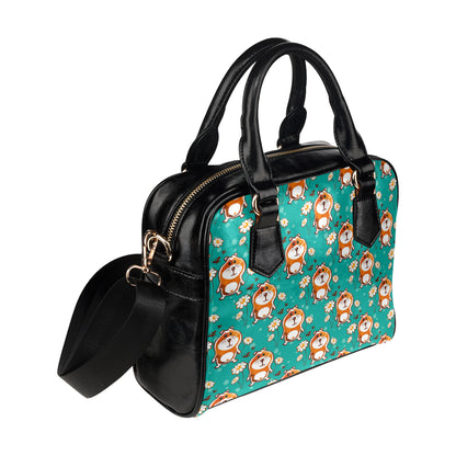 Hamster Pattern Print Design 01 Shoulder Handbag
