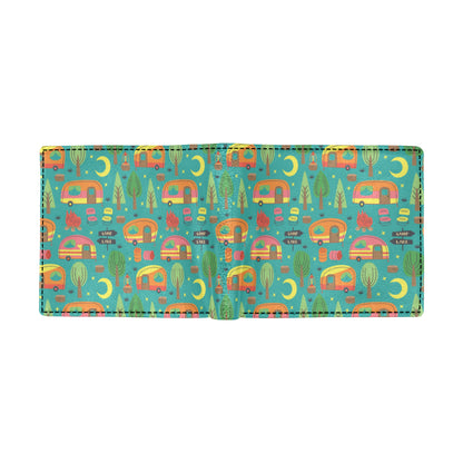 Camping Camper Pattern Print Design 05 Men's ID Card Wallet