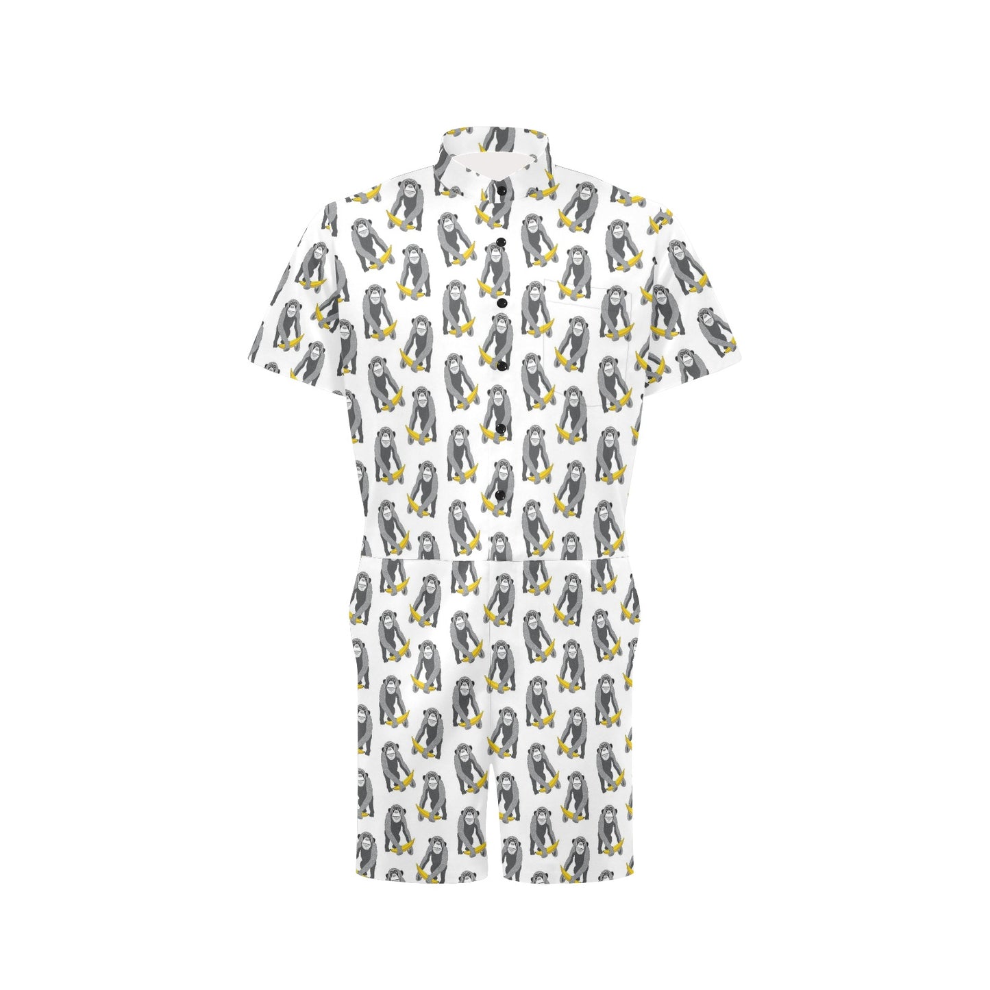 Chimpanzee Pattern Print Design 05 Men's Romper