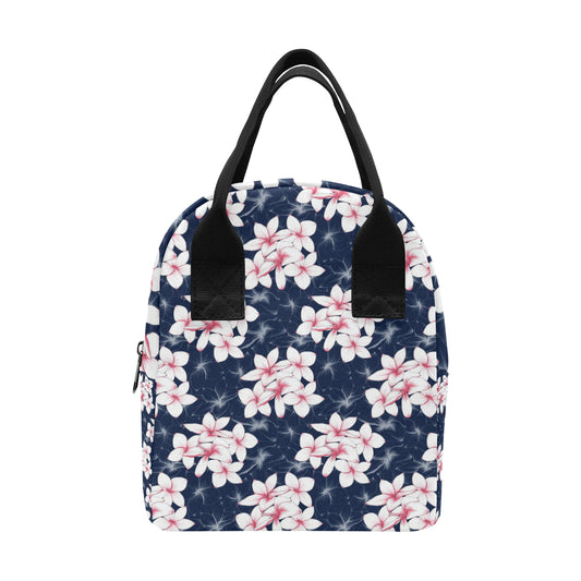 Plumeria Pattern Print Design PM017 Insulated Lunch Bag