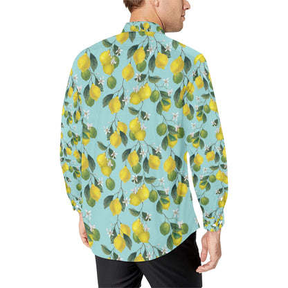 Lemon Pattern Print Design LM05 Men's Long Sleeve Shirt