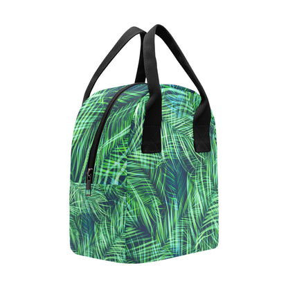 Palm Leaves Pattern Print Design PL02 Insulated Lunch Bag