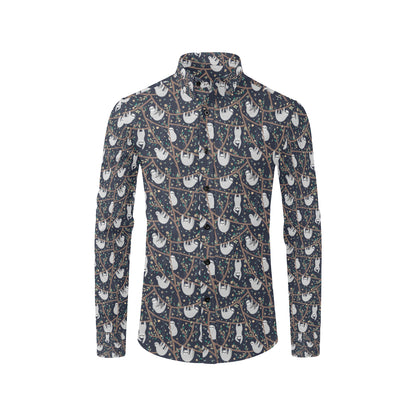 Sloth Happy Design Themed Print Men's Long Sleeve Shirt