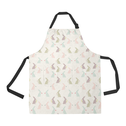 Bunny Pattern Print Design 05 Apron with Pocket