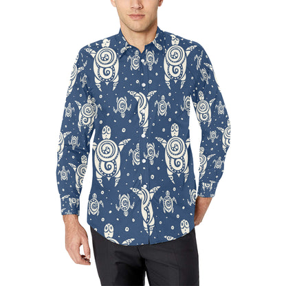Sea Turtle Tribal Men's Long Sleeve Shirt