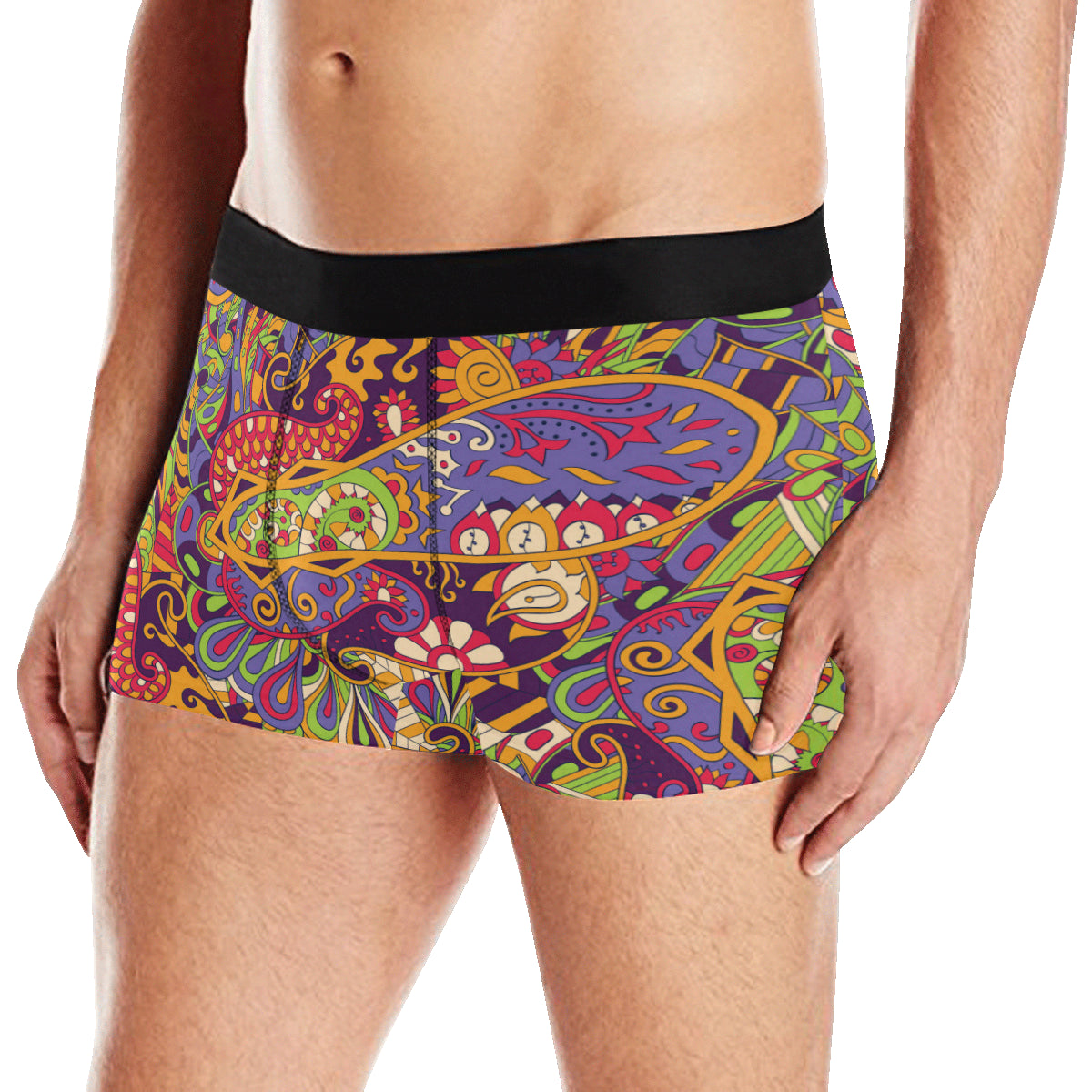 Funky Retro Pattern Print Design A04 Men's Boxer Briefs