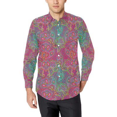 Boho Pattern Print Design 02 Men's Long Sleeve Shirt