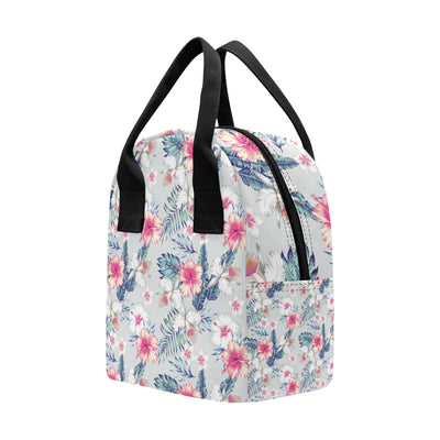 Hibiscus Print Insulated Lunch Bag