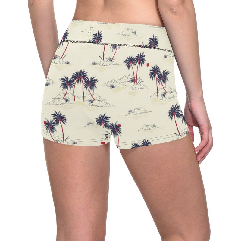 Palm Tree Pattern Print Design PT08 Yoga Shorts