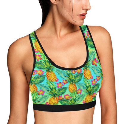 Pineapple Pattern Print Design PP010 Sports Bra