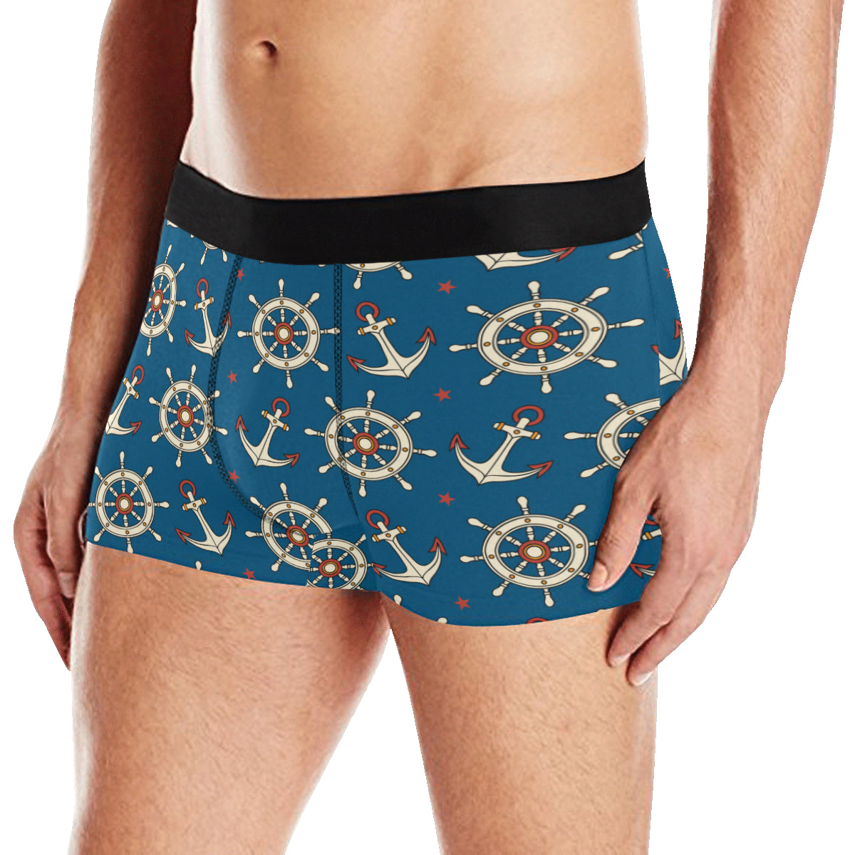 Anchor Pattern Print Design 02 Men's Boxer Briefs