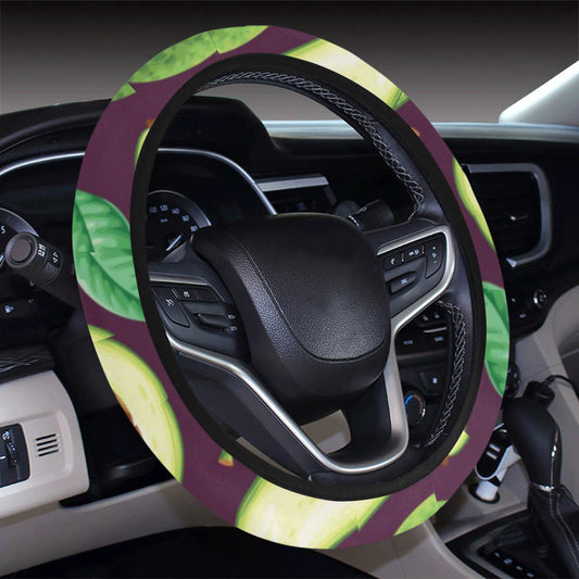 Avocado Pattern Print Design AC08 Steering Wheel Cover with Elastic Edge