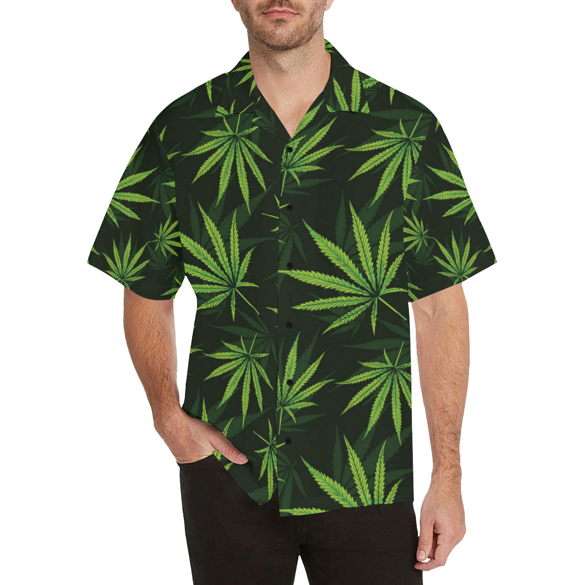 Pot Leaf Pattern Print Design A03 Men's Hawaiian Shirt