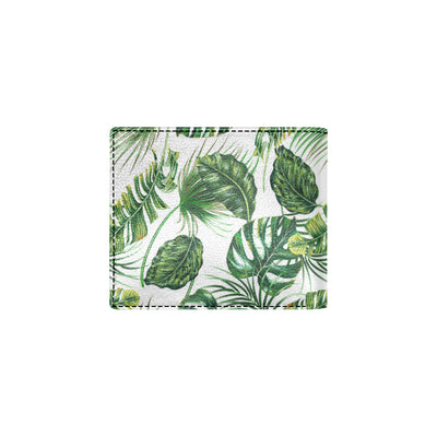 Green Pattern Tropical Palm Leaves Men's ID Card Wallet