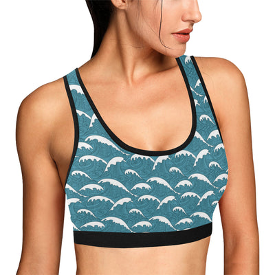 Surf Wave Tribal Design Sports Bra