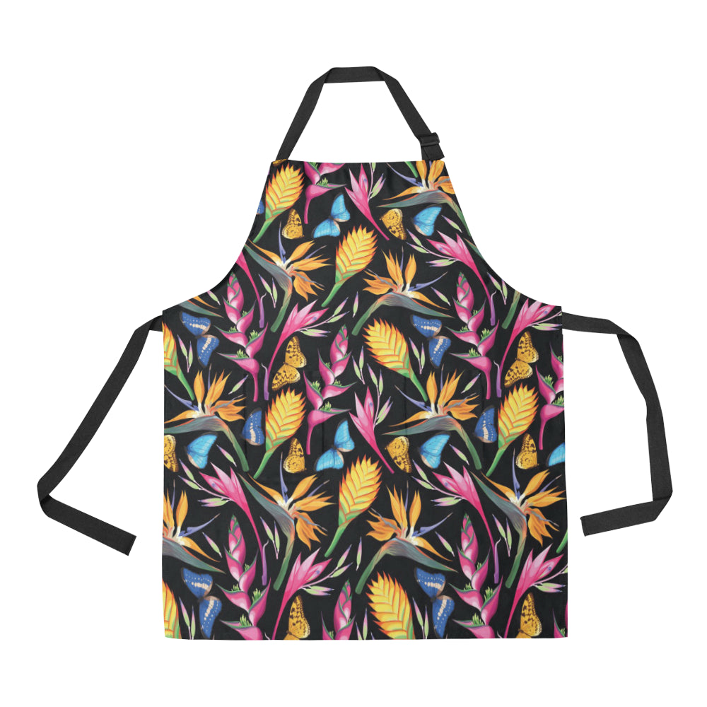 Tropical Flower Pattern Print Design TF016 Apron with Pocket