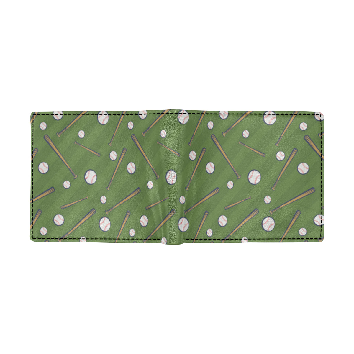 Baseball Pattern Print Design 02 Men's ID Card Wallet