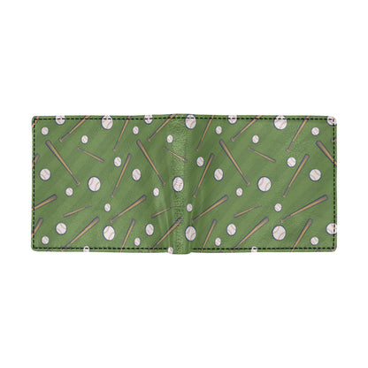 Baseball Pattern Print Design 02 Men's ID Card Wallet