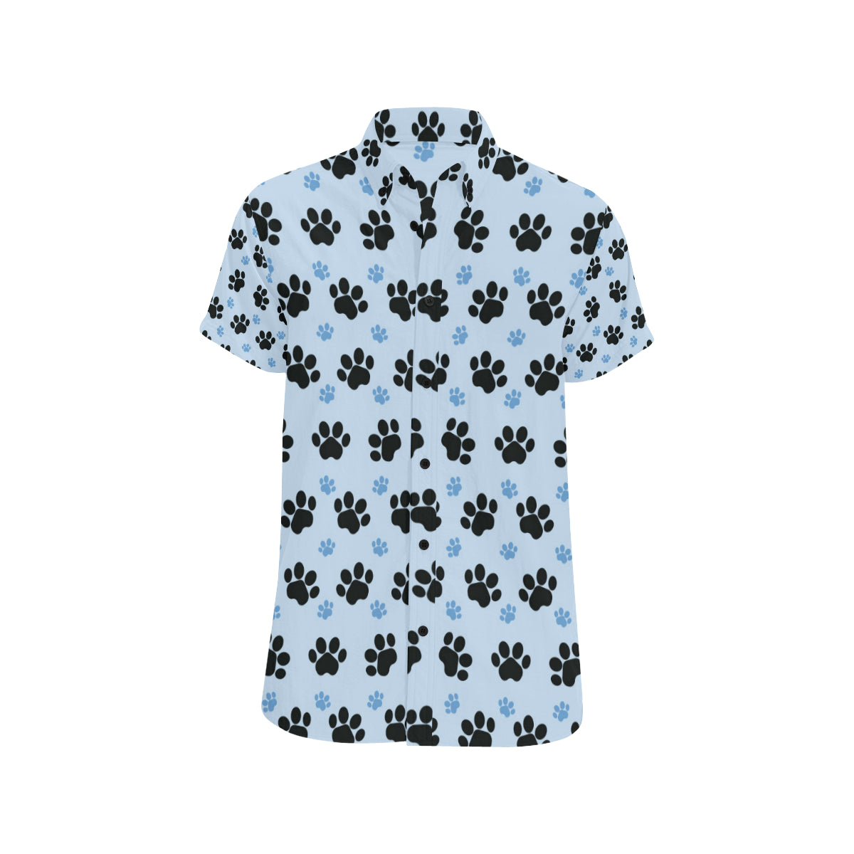 Paw Pattern Print Design A04 Men's Short Sleeve Button Up Shirt