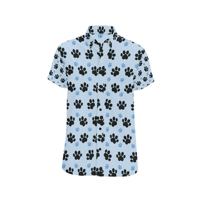 Paw Pattern Print Design A04 Men's Short Sleeve Button Up Shirt