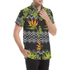 Bird Of Paradise Pattern Print Design BOP07 Men's Short Sleeve Button Up Shirt