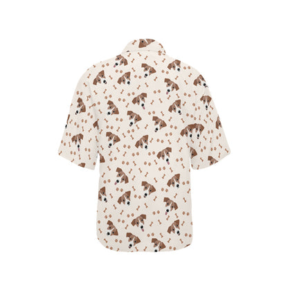 Russell Terriers Paw Print Design LKS303 Women's Hawaiian Shirt