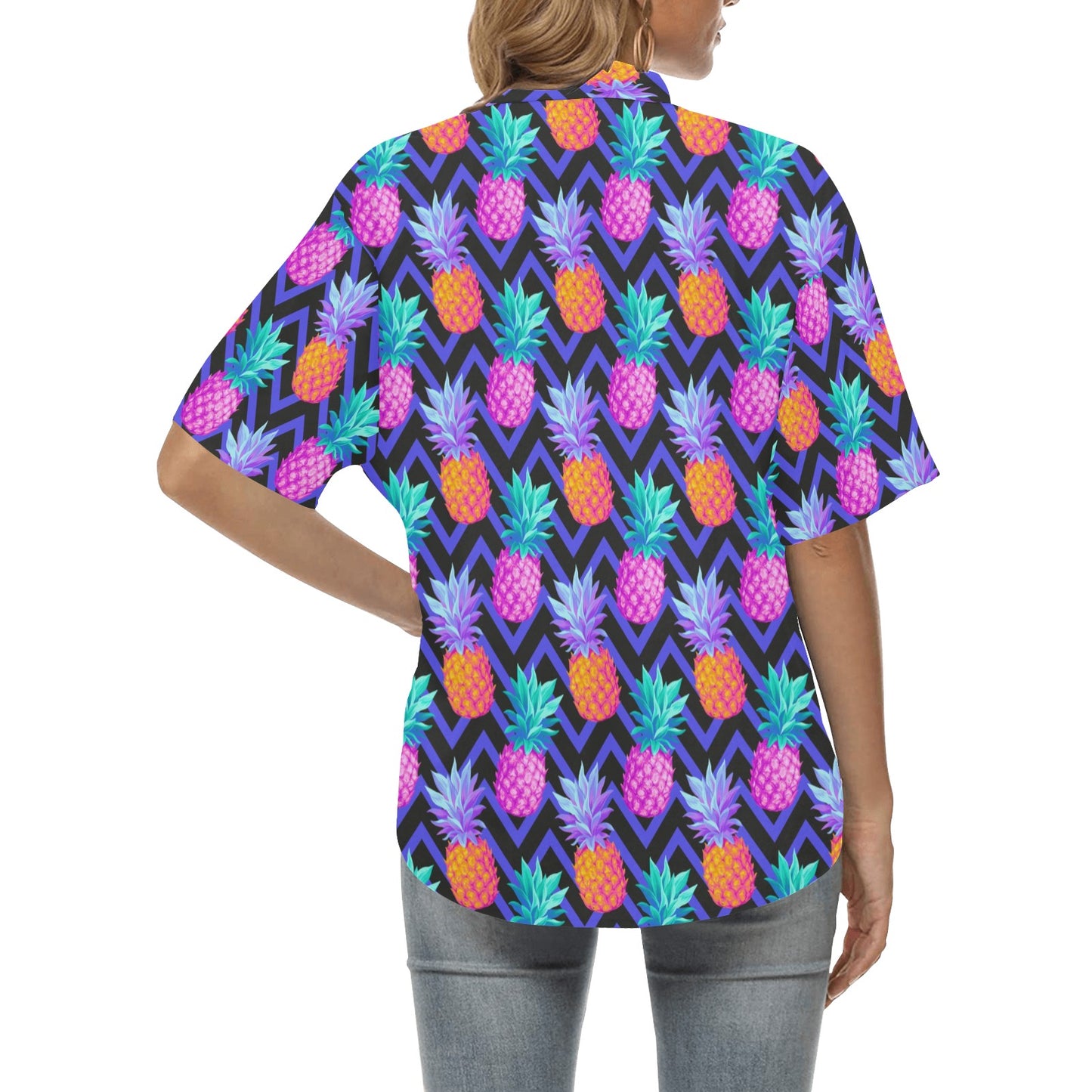 Pineapple Color Art Pattern Women's Hawaiian Shirt