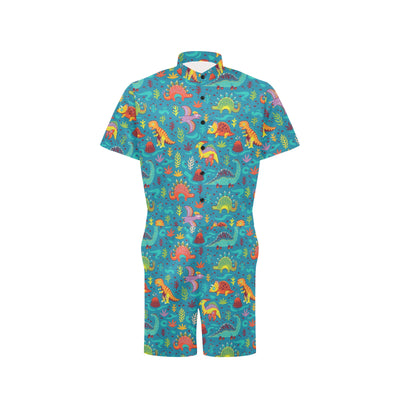 Dinosaur Cartoon Style Men's Romper