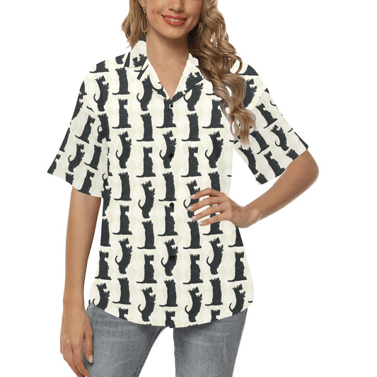 Scottish Terriers Print Design LKS309 Women's Hawaiian Shirt