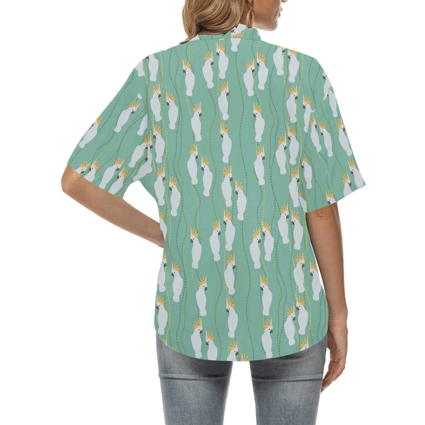 Cockatoo Pattern Print Design 01 Women's Hawaiian Shirt